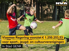 Vlaanderen voorziet 1.250.253,53 euro voor sport-, jeugd- en cultuurverenigingen in Stad Genk