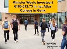 Vlaams minister van Onderwijs Ben Weyts (N-VA) investeert €160612,73 in het Atlascollege in Stad Genk. 