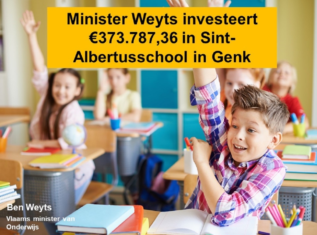 Minister Weyts investeert in Sint-Albertusschool in Genk